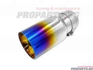 Chrome exhaust tip with burned end