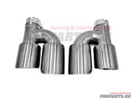 Dual Black Chromed Exhaust tip  63 mm inlet / 2 x 98 outlet