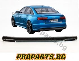 S Line sport diffuser with S6 exhaust tips for Audi A6 facelift 12+